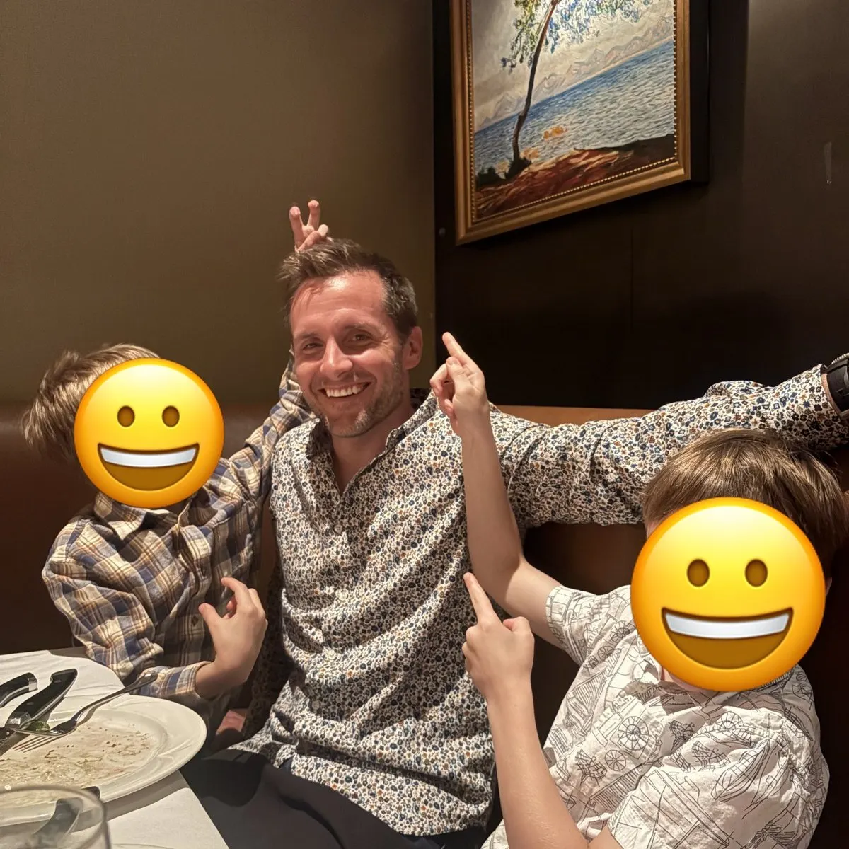Ryan at dinner with his two boys